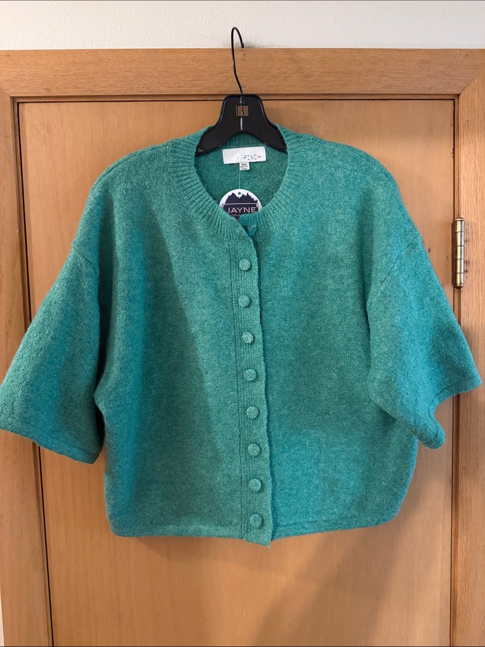 Pinch Women’s Button Down Short-Sleeve Cardigan Sweater New Green Size S/M
